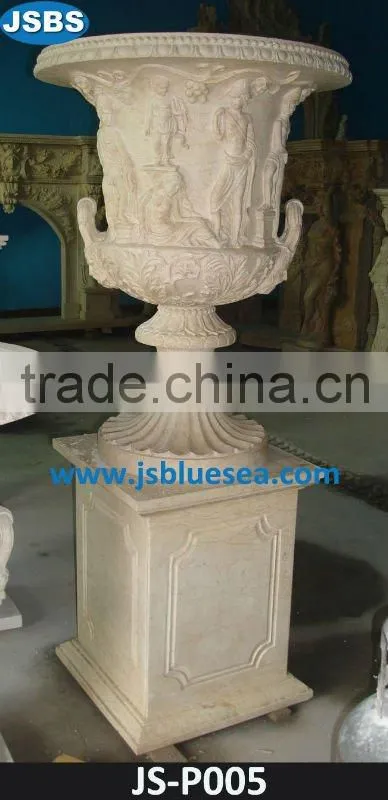 Hand craft of beautiful flower pot marble