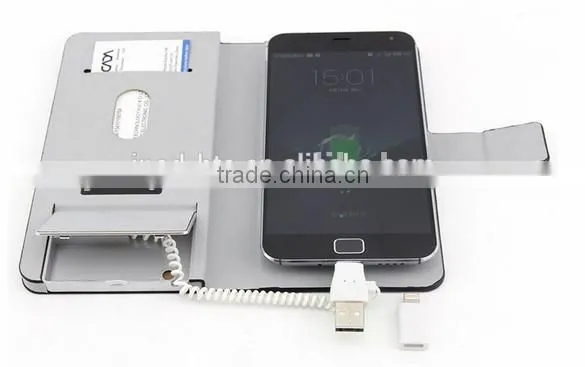 New arrival Shenzhen factory own design 2500mAH power bank leather case for mobile phone