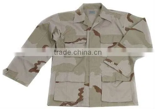 3 Color Desert Camouflage BDU Military Uniform from 3522 factory of PLA Fair Average Quality
