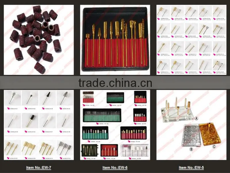 nail file drill bits set - Diamond Drill Bits Set-Ti-Plated -for Nail Art / Manicure / Polishing Machine - wholesale