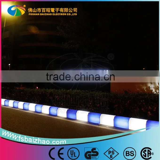 New design pofessinal led light plastic curb stone, led light curbs