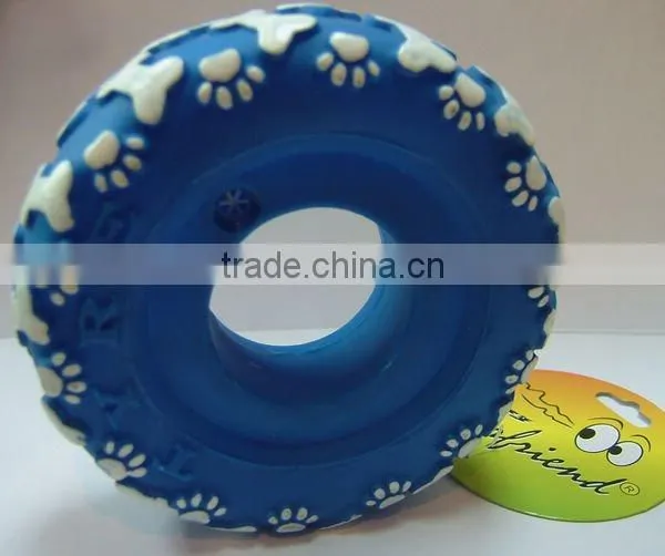 dog tire toy--tire with paw printed