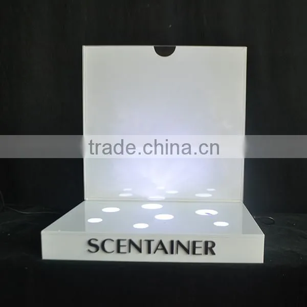 Customized white cosmetic display with led