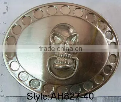 skull logo belt buckle heart shape joint buckle men clip metal buckle