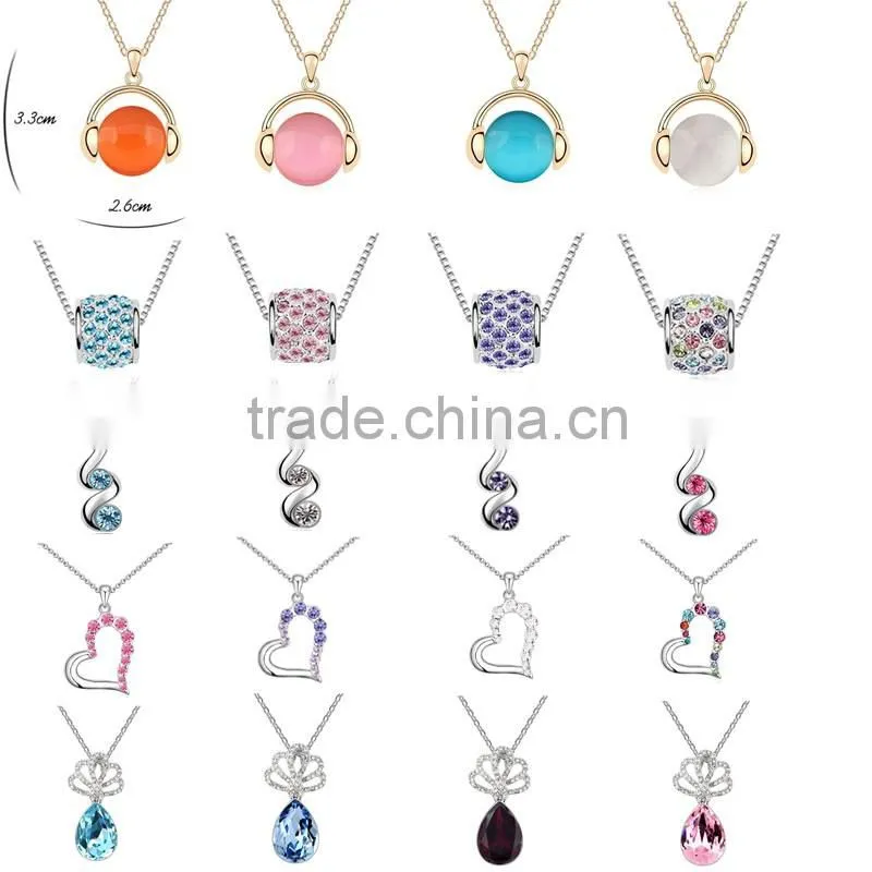 Fashionable custom diamond color cute design necklace set