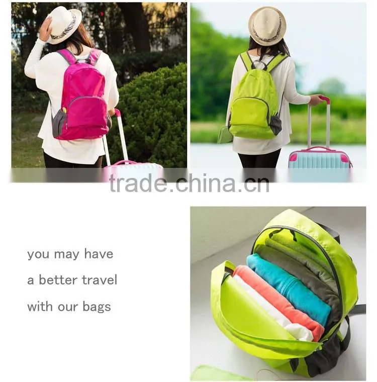 Slim foldable backpack bag for travel
