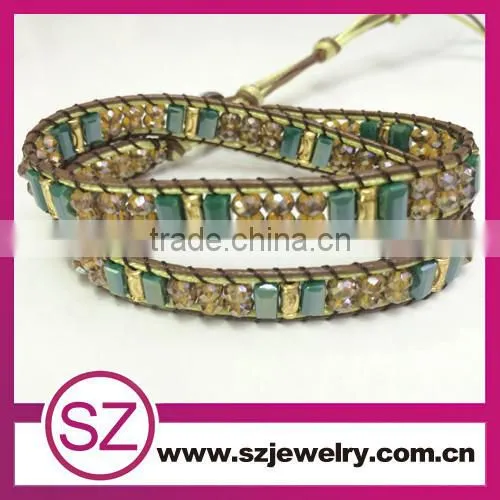 Alibaba website Guangzhou jewelry factory wholesale gay pride beaded leather bracelet