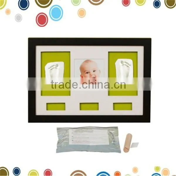 Wholesale adorable baby footprint set with wall metal art clay frame