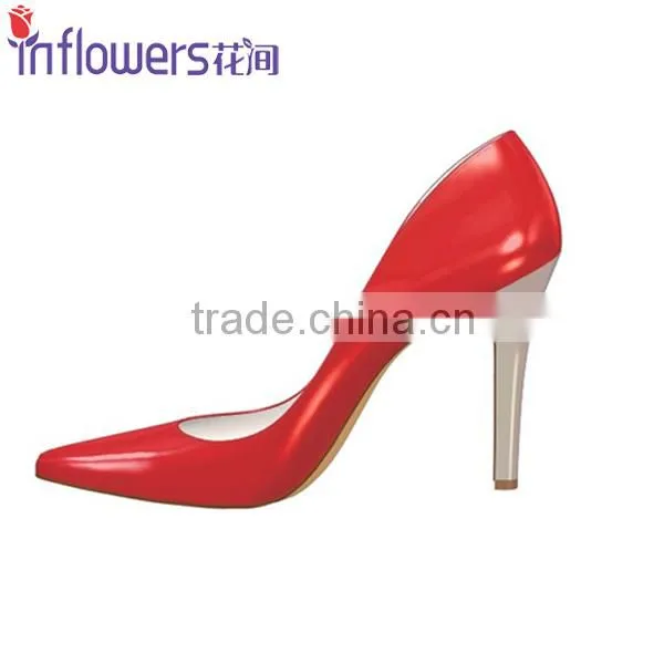 Classical style handmade patent leather pointed toe ladies prom shoes,fancy ladies shoes