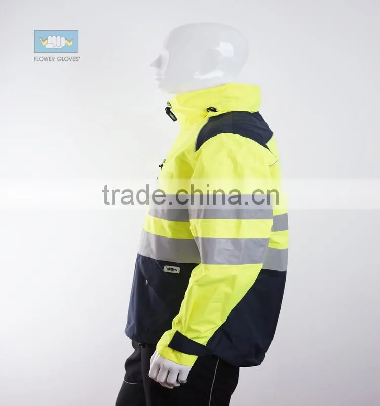 EN 343 EN 471 waterproof and breathable reflective running jacket