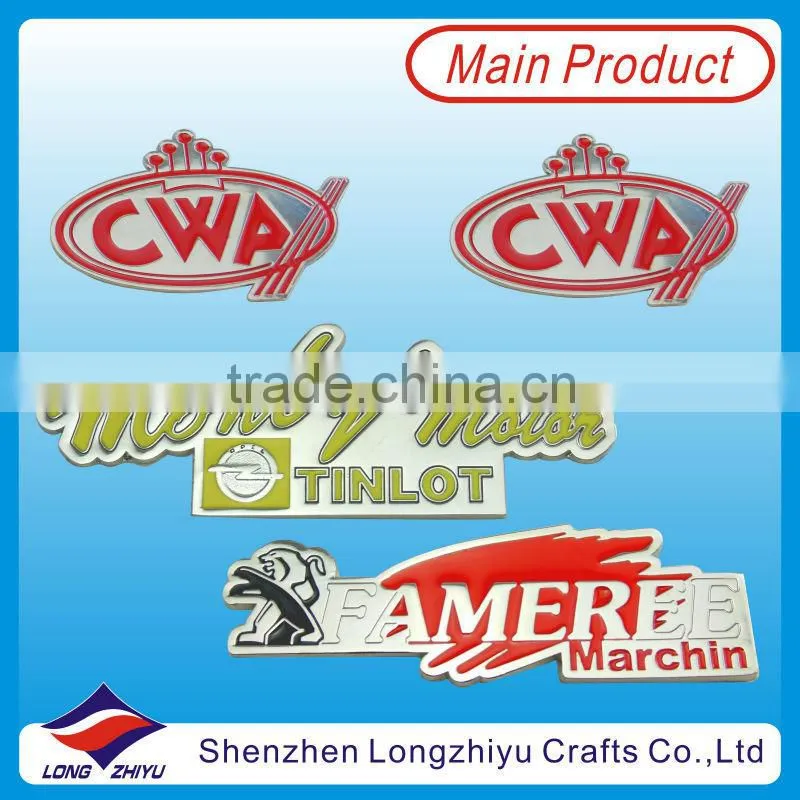 Custom logo metal product plates aluminum badges car emblem sticker for decoration