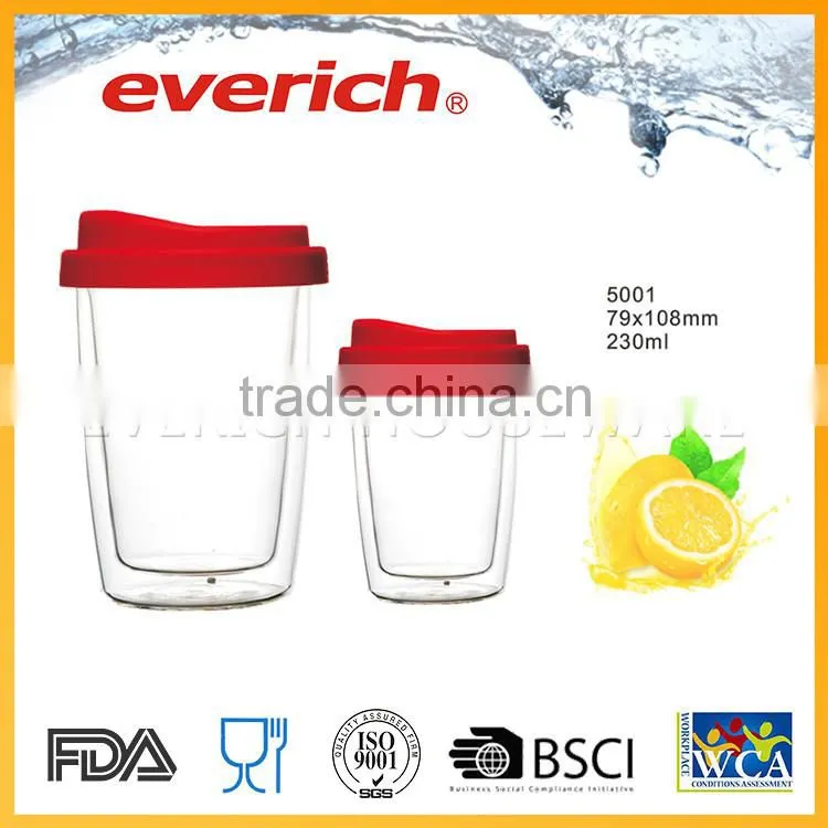 High quality colored custom wide mouth cheap glass cup