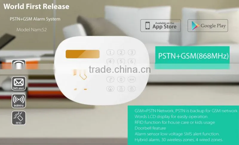 New Security Solution with Mobile phone APP ! Burglarproof RFID home alarm & GSM SMS security system