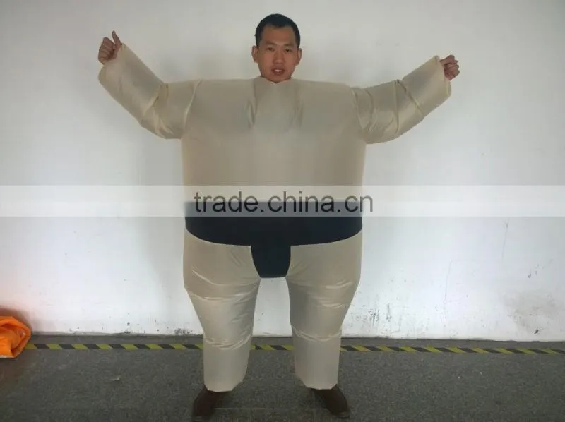 DJ-CO-124 NWE INFLATABLE BLACK SUMO SUIT FAT COSTUME AIRBLOWN EASY LIGHTWIEGHT OUTFIT