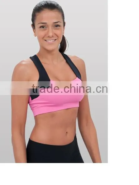 2014 green sports bra for lady custom seamless sports bra