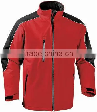 red waterproof softshell jacket