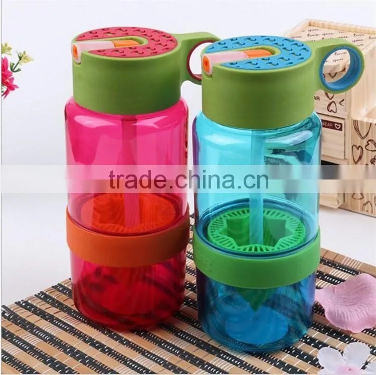 lemon juice bottle 550ml with straw