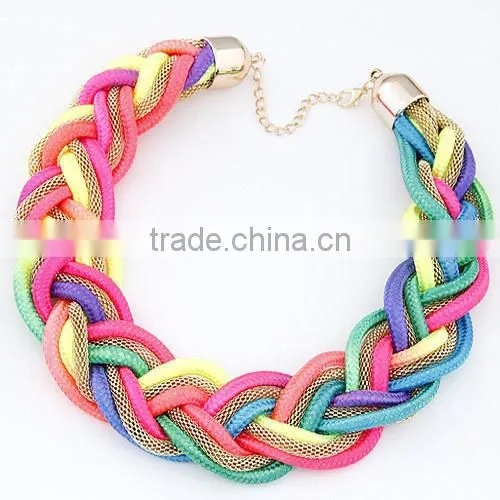 Jewelry Alibaba China Top Sale Latest Korean Fashion All-match Exquisite Alloy Fluorescence Rope Chain Necklace in Stock