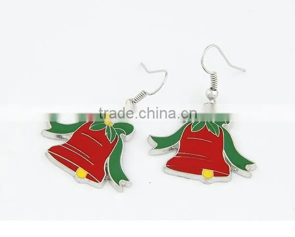 Christmas motif ornaments New 2013 promotion Christmas jingling bell earring wholesale earring