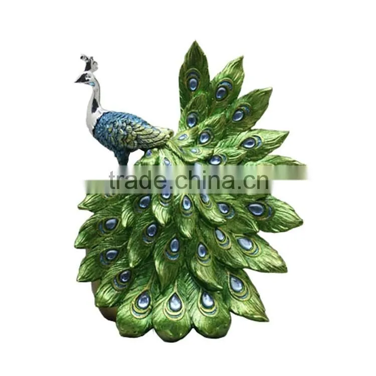 Resin Animal Figurine Ornate Peacock Statue Flower Pot for Sale