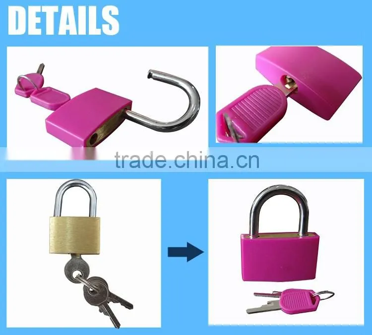 Colorful ABS plastic covered stainless steel padlock manufacturer in China Alibaba hotsale