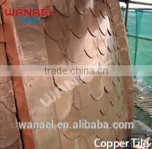 Wanael Durable 0.1mm Pure Copper Sheet Asphalt based Copper Fish Scale Roof Tile