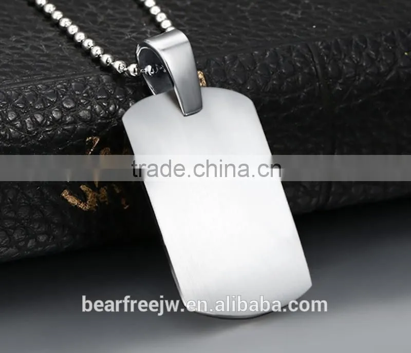 Men's Stainless Steel Gothic Skull Dog Tag Biker Pendant Necklace with 24" Link Chain
