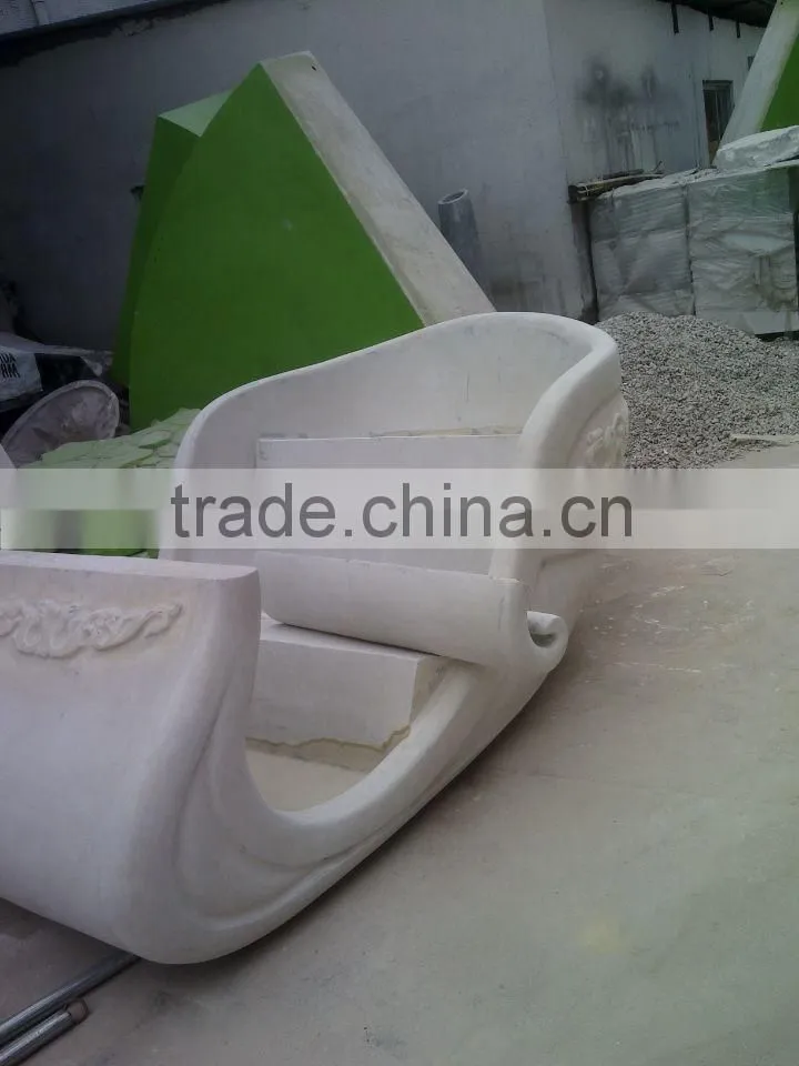 Decorative Christmas santa sleigh decorations indoors or outdoors fibreglass red sleigh