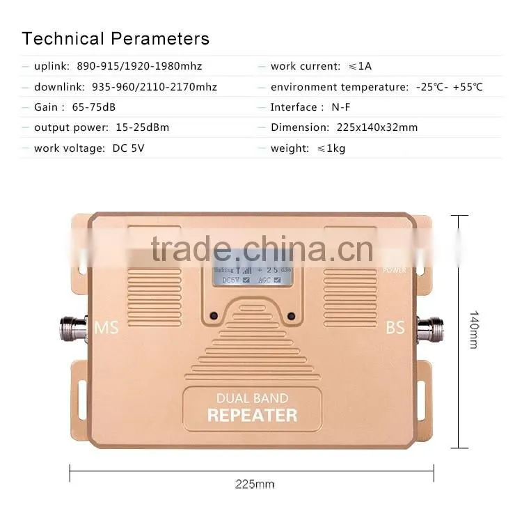 SUPER large coverage dual band 1800/2100 2g 3g signal repeater