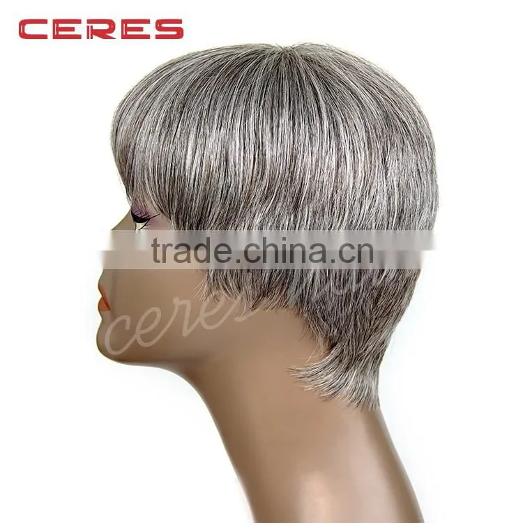 Brazilian human hair short hair wig most attractive design for yong girls