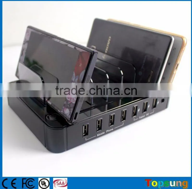 2016 New 7 ports high speed usb mobile phone charger for smart phone ul approval