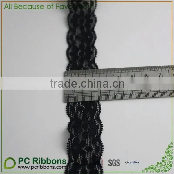 1" Wholesale black Stretch Lace Made in China