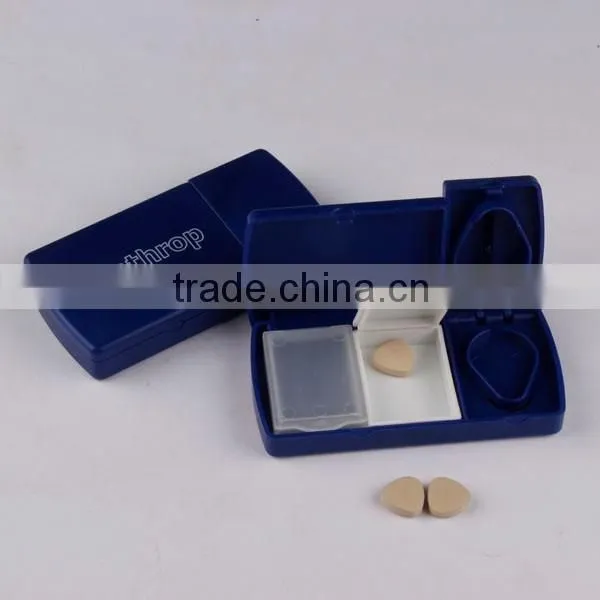 3 compartment Pill Cutter Custom Printed, 2 compartment for pill