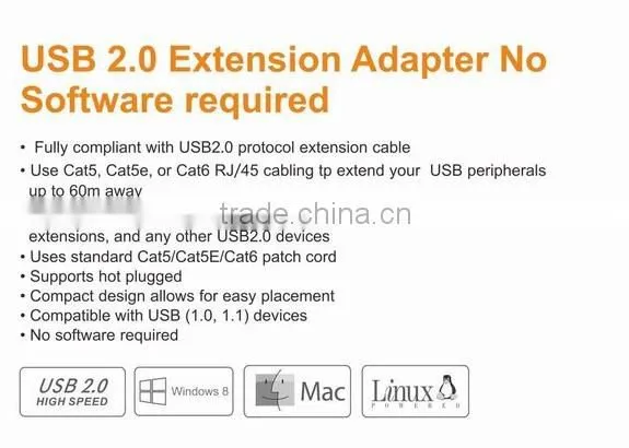 USB 2.0 extension adapter No software required