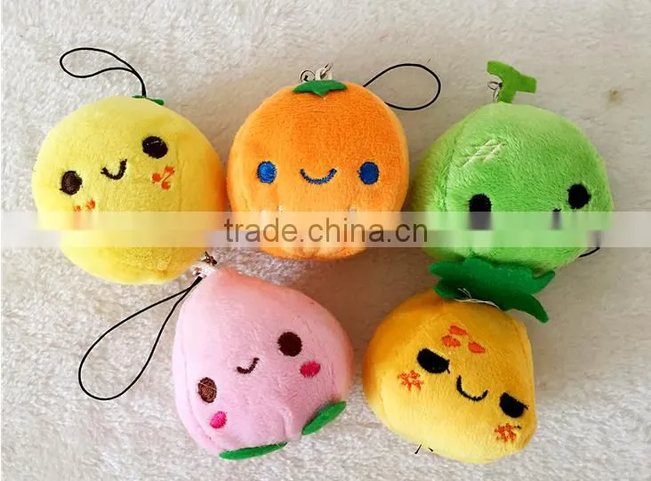 fruit keychain plush toy /plush keychain wholesale/ Yangzhou XMD plush toy