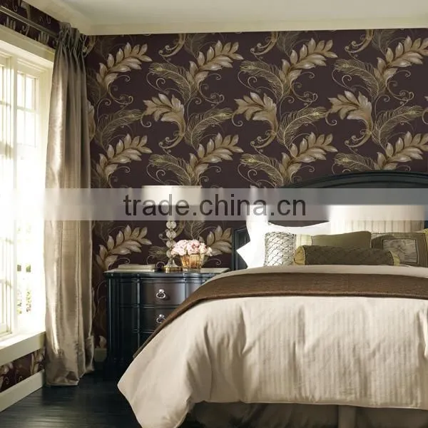 SY081403 glitter wall paper doublue cup pvc wall paper