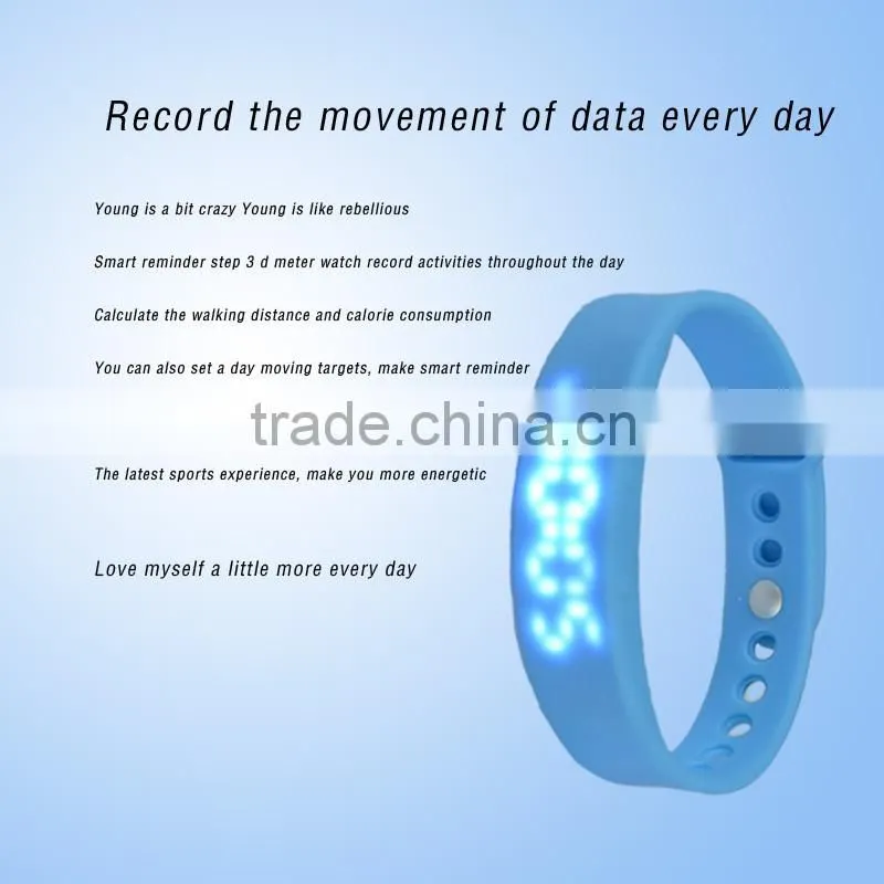 Smart reminder step gauge watches_bluetooth sports pedometer with temperature display