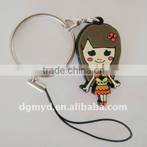 cartoon soft pvc dog keychain
