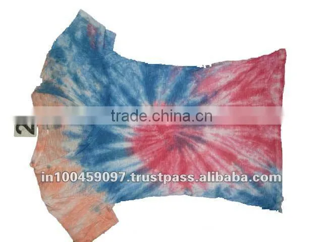 Cotton tye dye ladies T-shirts.