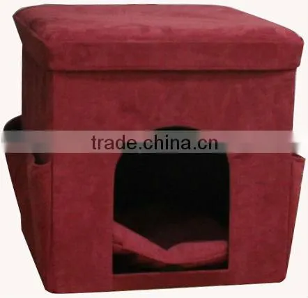 Cheaper! Brown Corduroy folding storage stool/ottoman with bag