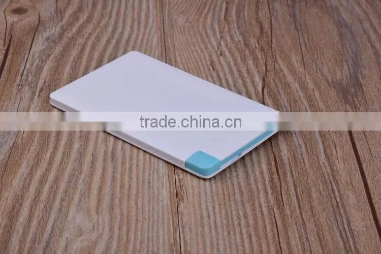 2016 Built-in-cable card 2600 mah power bank, Super Thin Credit Card power bnak