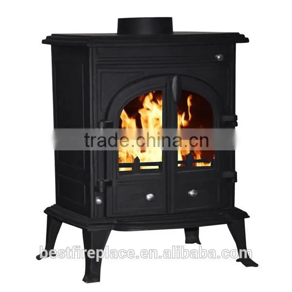 Steel cast iron wood burning stove