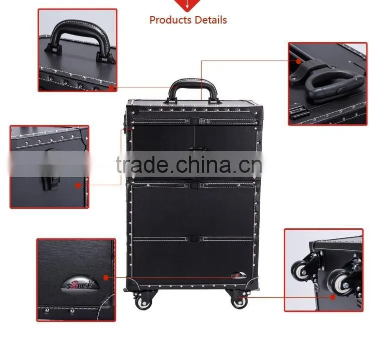 2016 Wholesale new style trolley accient makeup case,beauty case,makeup case