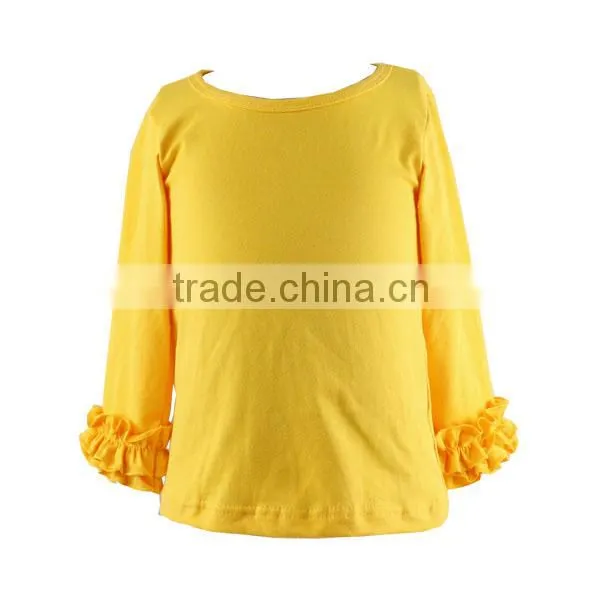 wholesale baby wear clothing round neck ruffle custom deisgn blank cute baby tshirt