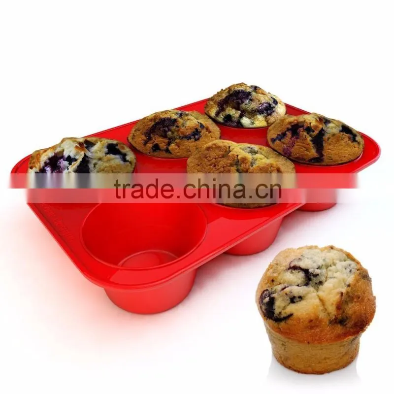6 hole silicone mold jelly chocolate Muffin brownie and ice cream cake pan baking mold