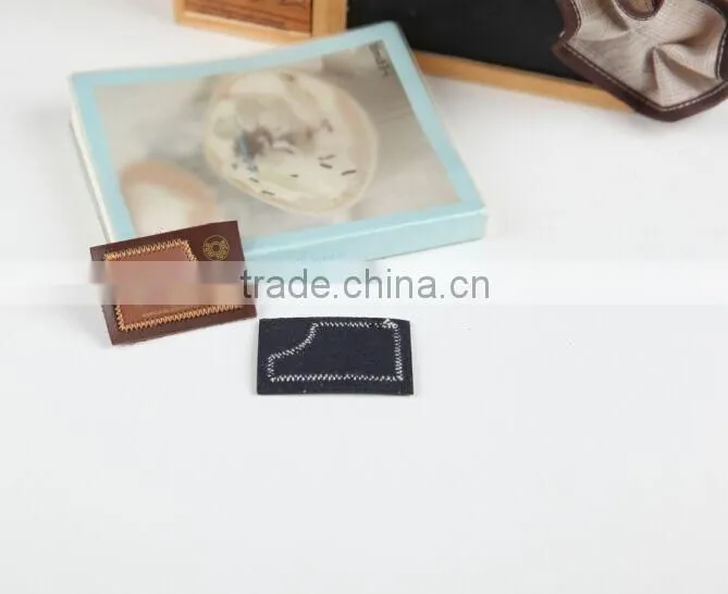Fashion Design Garment Accessories Leather Label Embossed PU Leather Patch For Clothes
