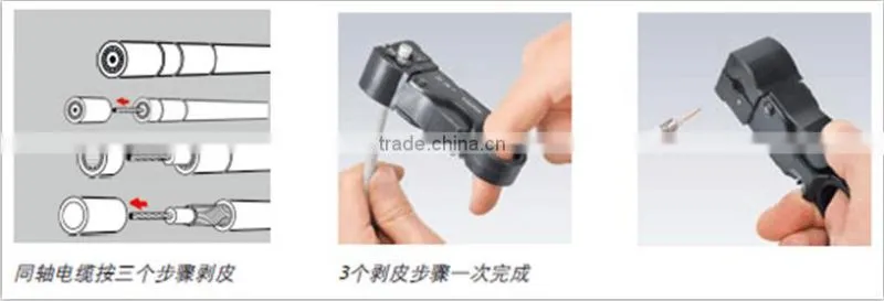 LSDbrand Mini cable stripperLS-312B wire cable stripper for RG58/RG59/RG62/3C/4C cable black round wire stripper