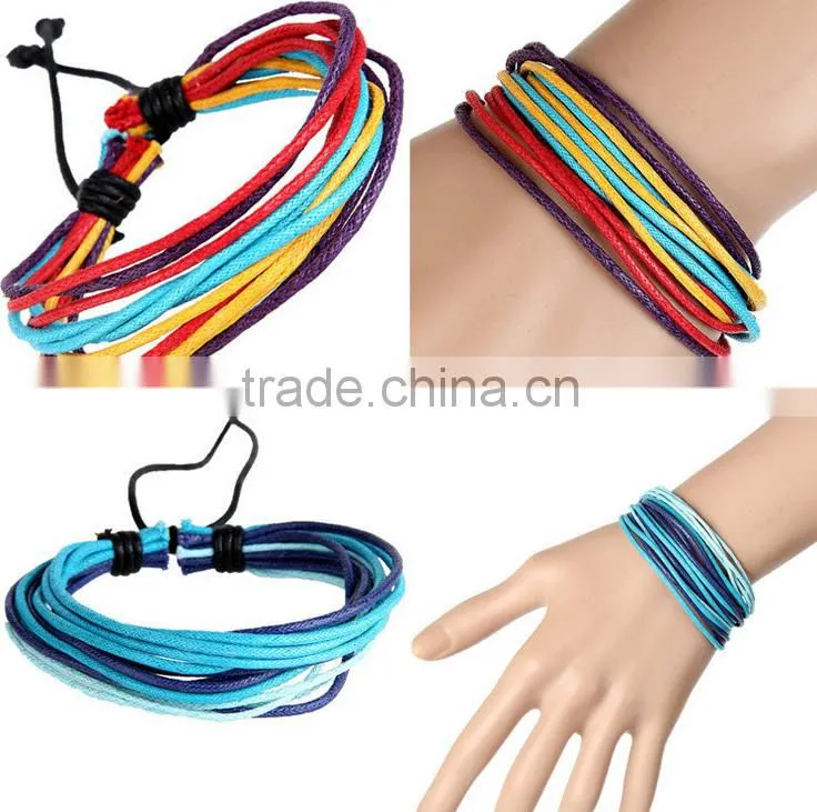 Fashion Men Jewelry Cow Rivet Skull Charms Leather Bracelet