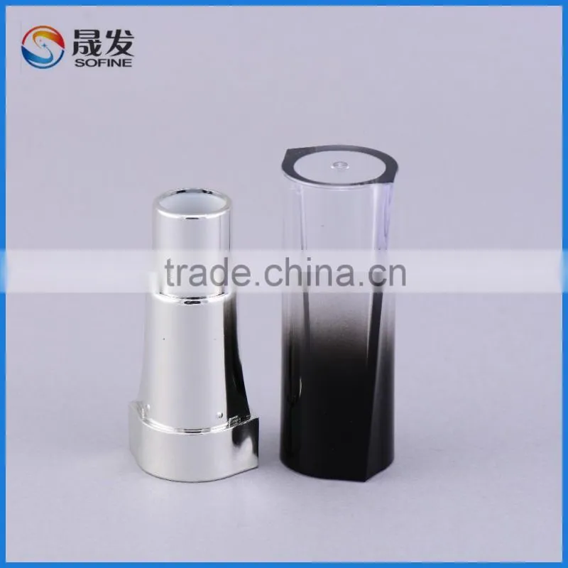 New product hot sale makeup packaging empty lipstick container with clear mixed balck tranparent lipstick cap