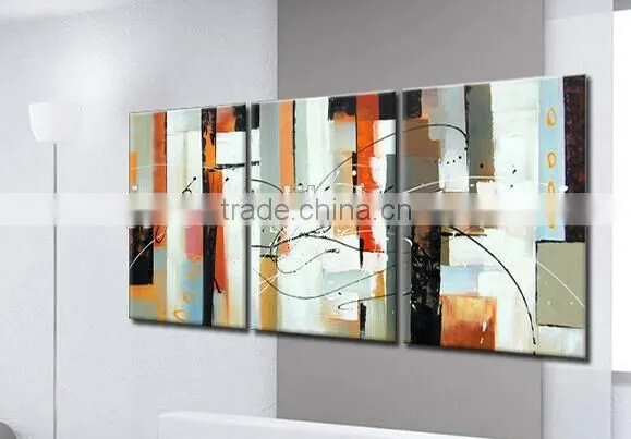 Acrylic geometrical abstract painting for bedroom